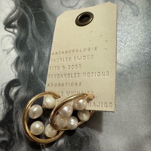 Anthropologie Jewelry - New- Anthropologie Gold and Pearl Earrings